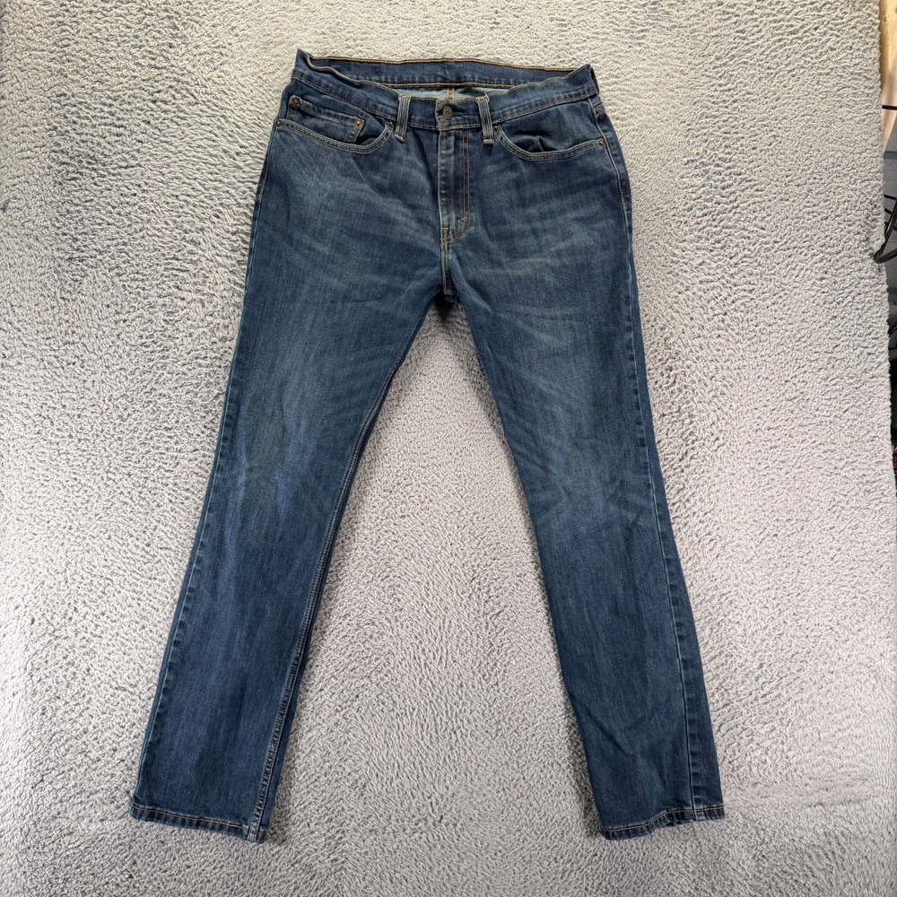 Levi's 511 Jeans Mens 34x32 Blue Cotton Denim Straight Slim Fit Faded Stretch